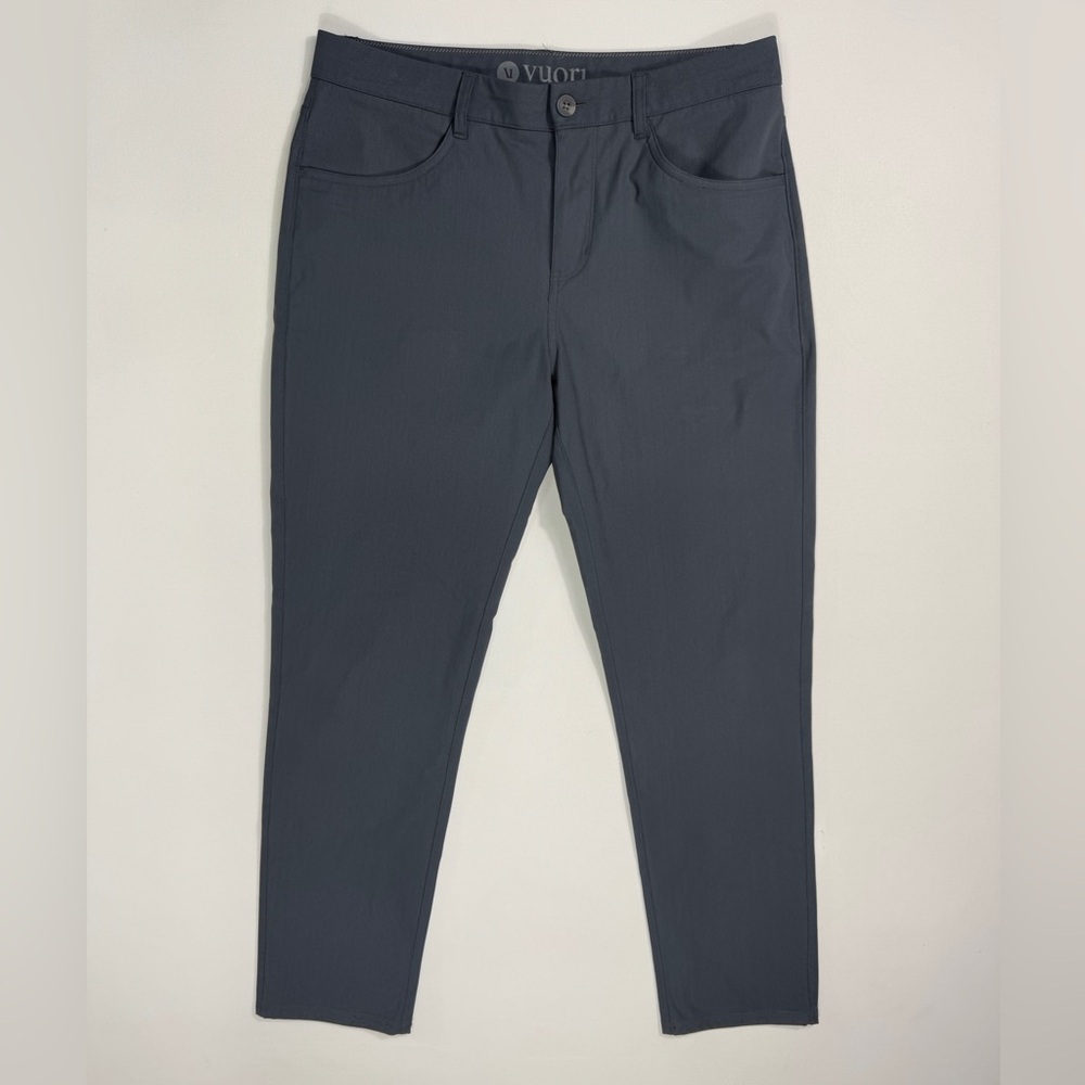 Vuori Meta Pants Men 32 (33x29) Grey Chino Active Performance V430 Zipped Pocket